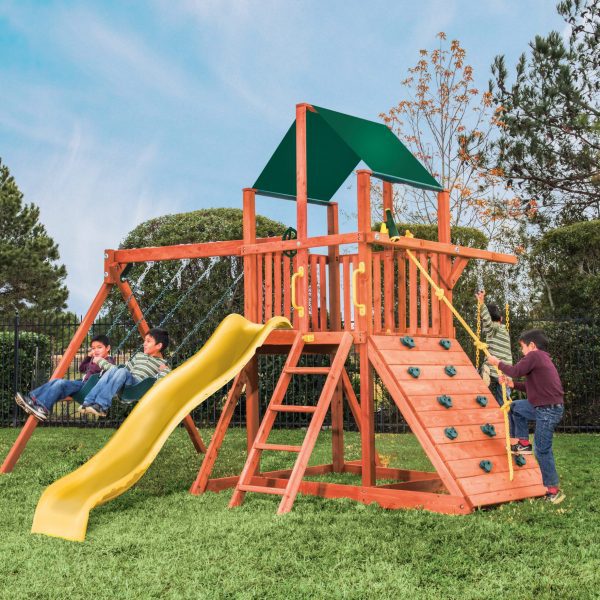 Orangutan Fort Swing Sets: Tarp Roof | Wave Slide