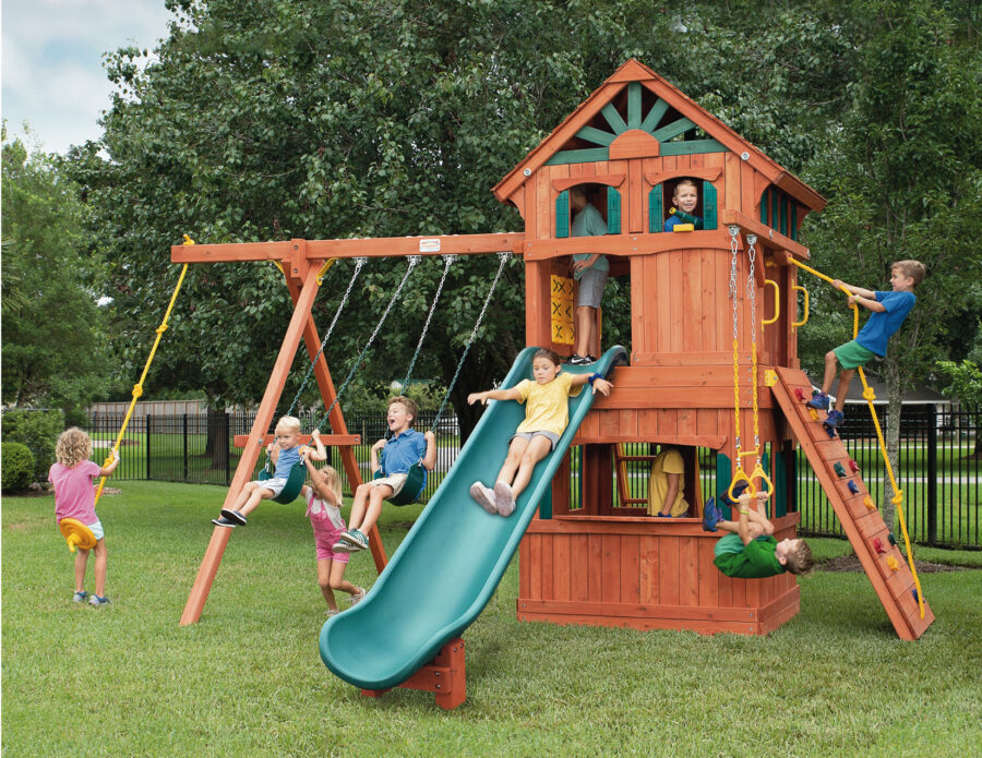Parrot Island Fort XL w/ Wood Roof, Treehouse Panels & Playhouse Panels