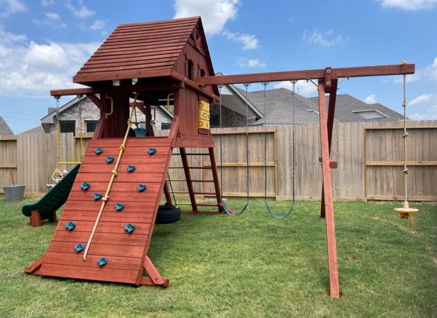 Parrot Island Playcenter XL with Treehouse Panels Installed 4