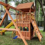 Parrot Island Fort XL Wood Roof, Snack Bar & Playhouse Panels Installed 5