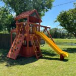 Parrot Island Fort XL Wood Roof, Snack Bar & Playhouse Panels Installed 6